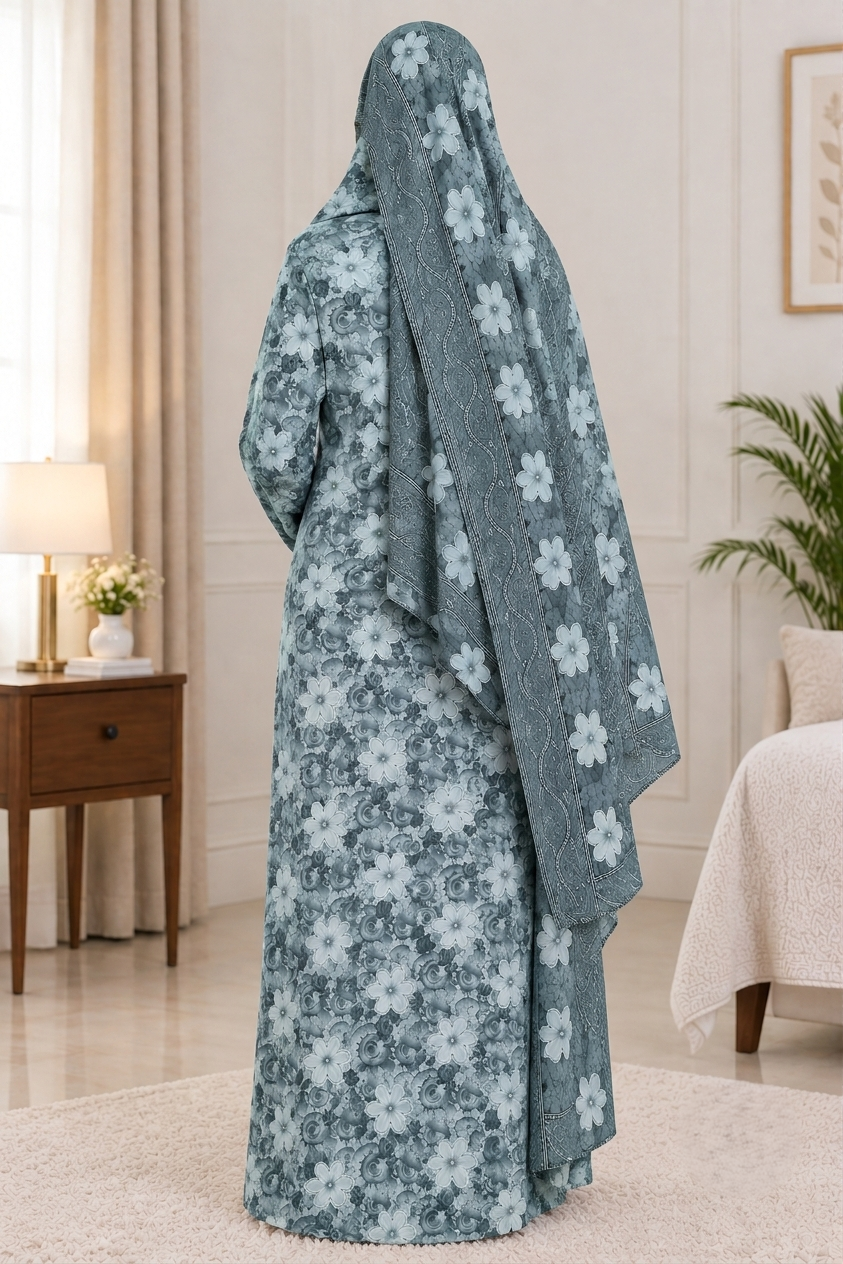 Gemini_Generated_Image_3li3573li3573li3 Floral Printed Cotton Nighty with Dupatta Set